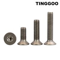 2/10Pcs TA2 Pure Titanium M2 M2.5 M3 M4 M5 M6 M8 Gr2 Hexagon Hex Socket Head Flat Countersunk Allen Bolt Screw L=3-60mm DIN7991 Fasteners