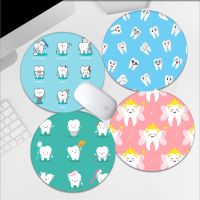 ❧₪❧ Cute Tooth Anti-Slip Round Thickened Mouse Pad Oversized Gaming Keyboard Table Mat Desk Set Accessories for PC Mouse Carpet