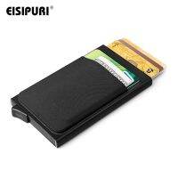 【CW】 Men Aluminum Wallet With Back ID Card Holder Blocking Metal Pop up Credit Coin Purse