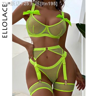 【CW】✁✑๑  Ellolace With Socks Transparent Sheer Mesh 5-Pieces Hot See Through Sets