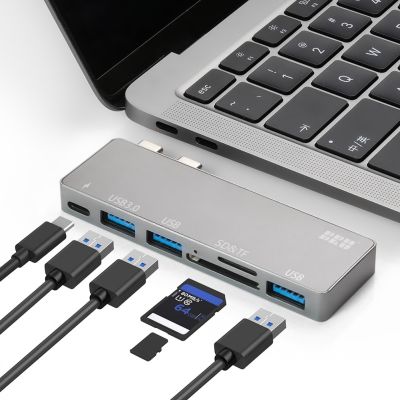 BRU Usb C ศูนย์กลางสำหรับ Macbook Pro อะแดปเตอร์ Usb ชนิด C Hub 3.0 Tf ช่องตัวอ่าน Sd Pd สำหรับ Macbook Pro/ Air 2020 2019 2018ฮับ USB