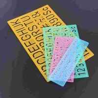 4pcs Graffiti Rulers Alphabetic Templates Numbers Alphabetic Symbols Hollow Children Learn Drawing Rulers (Random Color) Rulers  Stencils