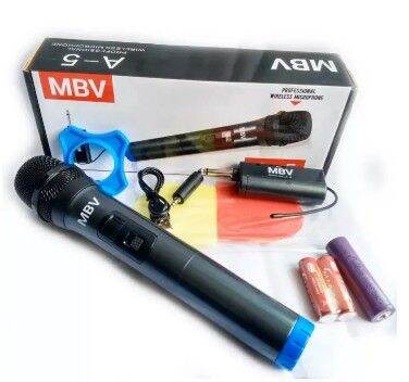 mbv-ไมค์โครโฟนไร้สาย-ไมค์ลอยเดี่ยว-ไมโครโฟน-ไมค์ถือ-mbv-wireless-microphone-รุ่น-a-5-มีบริการเก็บเงินปลายทาง