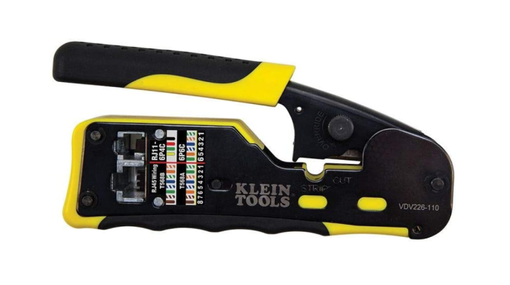 Klein Tools VDV226-110 Ratcheting Modular Data Cable Crimper / Wire ...