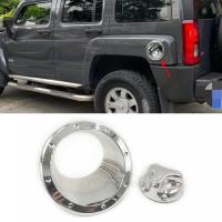 1Set Fuel Gas Tank Cover For Hummer H3 2006 2007 2008 2009 2010 Chrome Bezel oil capgasoline hatch Moulding Trim car accessories