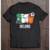 ใหม่ เสื้อยืดลําลอง แขนสั้น พิมพ์ลายธงไอร์แลนด์ทีมชาติฟุตบอล Ireland DIY สําหรับผู้ชาย  VH1Z