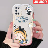 เคส JIUMOO สำหรับ OPPO A52 A92 A72 4G เคสลายการ์ตูนน่ารักอลิซเด็กผู้หญิงเนื้อครีมขอบคลื่นนุ่มเคสมือถือกันกระแทกแบบใสที่สร้างสรรค์ปลอกโปร่งใสลายกล้องถ่ายรูปเรียบง่ายอ่อนโยนฝาครอบป้องกัน