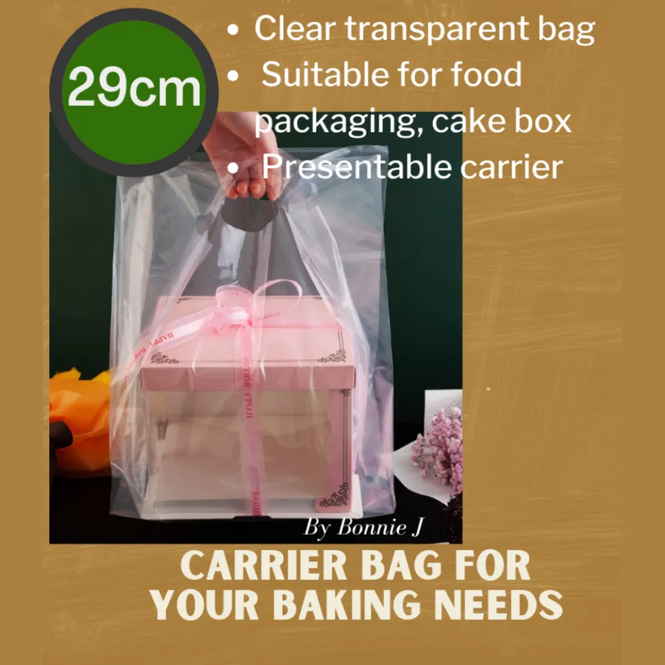 Plastic Bags for Cakes - Clear Transparent/Matte Frosted Long Cake Bag  Carrier for 8