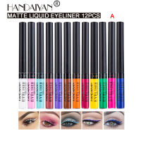 New 12 Colors Matte Eyeliner Kit Makeup Waterproof Colorful Eye Liner Pen Fashion Woman Cosmetics UV Fluorescent Eyeliners Set