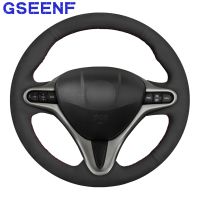 For Honda Civic 8 Type R 2006 2007 2008 -2011 Acura CSX 3-Spoke Car Steering Wheel Cover Wearable Black Synthetic Suede