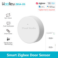 WOOLLEY Smart Zigbee Temperature Sensor Wireless Humidity Sensor Zigbee 3.0 Smart Sensor eWeLink APP Real-time Detection Alexa G**gle Home Voice Check Status (ZBSA-TH)