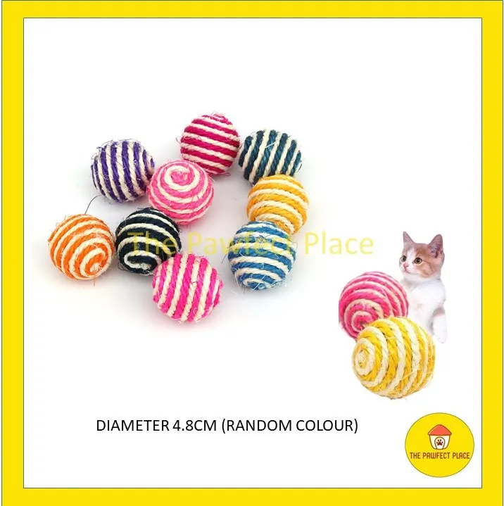 NATURAL SISAL BALL/SOFT RAINBOW BALL FOR CAT Lazada