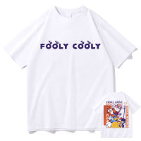 Anime Fooly Cooly Double Sided Print Tshirt Men Cartoon Animation Manga Loose Cotton Tees Flcl Haruko Vespa Black