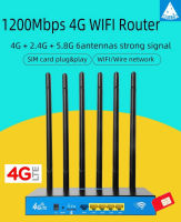 4G Router 6 High Gain Antennas High-Performance เร้าเตอร์ ใส่ซิม,1200Mbps Dual-Band 2.4G+5GHz