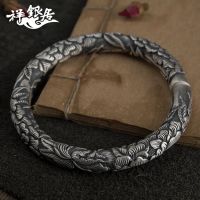 ♨✆☬  Auspicious yunnan handmade flake peony S999 fine bracelet anaglyph