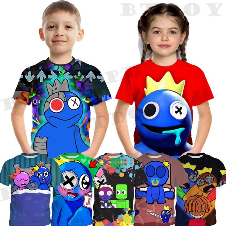 7-14 Years Kids Roblox Rainbow Friends Short Sleeve T-shirt Top