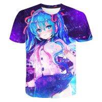 H Atsune Miku เสื้อยืดเด็กสาวฤดูร้อนใหม่3D เสื้อยืดพิมพ์แฟชั่นลำลองชายแขนสั้น Tee XS- XXXL U Nisex ท็อปส์ประเดิมเด็ก