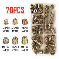 27370PCS Threaded Inserts Nuts Zinc Alloy Thread For Wood Hand Tools Hex Socket Drive Insert Nuts Furniture Screw Inserts Bolt