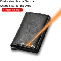 DIENQI Slim Leather Credit Card Holder Wallet Men Pouch ID Bank Cardholder Mini RFID Wallet Automatic Pop up Bank Card Case 2023