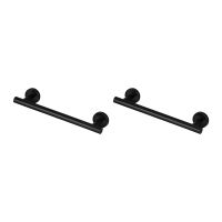 Towel Bar, Matte Black Single Towel Racks for Bathroom Kitchen Hand Towel Holder Dish Cloths Hanger Black