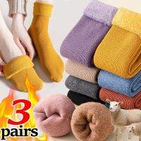 ☇  2/6pcs Women Winter Warm Socks Thicken Thermal Snow Boots Floor Skin Soft Plush Sox Velvet Wool Cashmere Home Sleeping Stocking