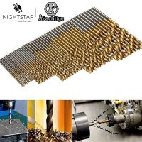 50Pcs 1mm 1.5mm 2.0mm 2.5mm 3mm Titanium Coated Twist Drill Bit High Steel  Aluminum HSS Drill Bit Set for Woodworking Plastic Drills Drivers