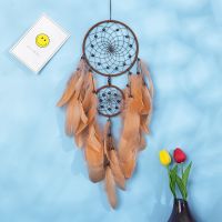 Two Ring Dream Catcher Wall Hanging Feather Dream Catcher Pendant Wall Decoration Pendant Bedroom Pendant Gift Girl Couple Gift