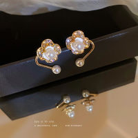 European And American Retro Light Luxury High Sense Fashion Fairy 925 Silver Needle Pearl Diamond Flower Earrings Female