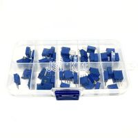 50PCS 3296W Multiturn Trimmer Potentiometer Kit High Precision 3296 Variable Resistor 500R 1K 2K 5K 10K 20K 50K 100K 200K 1M