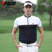 PGMฤดูร้อนมาใหม่ล่าสุดผู้ชายแห้งเร็วผ้าเกาหลีแขนสั้นZip Collar Golfเสื้อยืดนุ่มBreathableชายกอล์ฟกีฬา