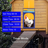 จับเวลาอัตโนมัติไก่ Coop เปิดประตูเติมเงินแบตเตอรี่ขับเคลื่อนล็อคตัวเองเปิดชุดกันน้ำสัตว์ปีกประตูประตูไฟฟ้า
