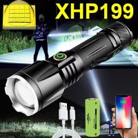 New XHP199 Most Powerful LED Flashlight Torch USB Rechargeable XHP160 Tactical Flash Light 18650 Waterproof Zoomable Hand Lamp Rechargeable  Flashligh