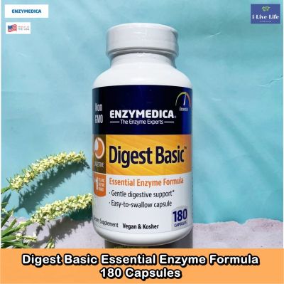 Enzymedica - Digest Basic Essential Enzyme Formula 30, 90 or 180 Capsules เอนไซม์ย่อยอาหาร
