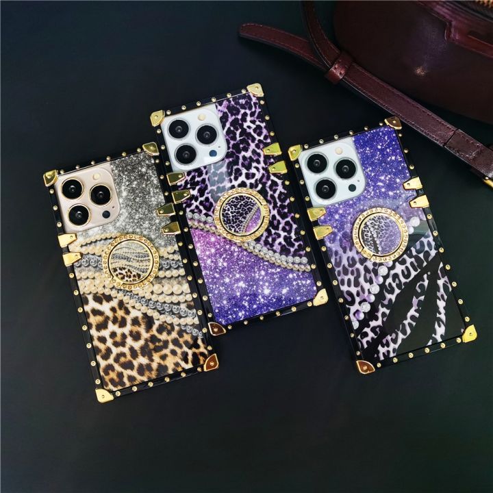 luxury-bling-diamonds-pearl-leopard-cover-square-phone-case-for-xiaomi-redmi-note-11-pro-10-pro-max-9c-10a-10c-poco-x3-gt-m4-m3