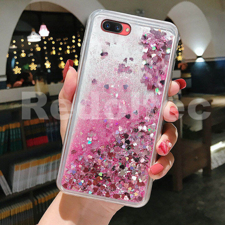 oppo a3s liquid glitter back cover