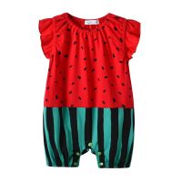 [COD] Qile rabbit romper genuine wholesale summer new watermelon shape printed short-sleeved H2719