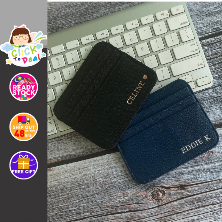 Personalised Slim Card Holder Customised Gift With Name Lazada