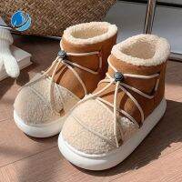 Mo Dou Winter New Warm Snow Boots 2023 Fur Design Women Short Boots Non-slip Light Comfortable Child Home Slippers High Top Shoe