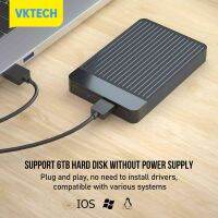 [Vktech] 2.5 Sata เป็น USB 3.0อะแดปเตอร์ไฟ Led แสดงสถานะฮาร์ดดิสก์ไดรฟ์กรณีแบบพกพา Plug And Play สำหรับ Ssd ดิสก์ Hdd กล่อง Type C 3.0กรณี