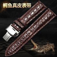 【Hot Sale】 good workmanship crocodile leather strap ladies butterfly double snap button pin buckle waterproof watch chain