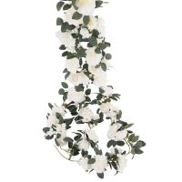 PARTY JOY Artificial Flower Garland Fake Rose Vine Artificial Flowers Hanging Rose Ivy Hanging Baskets Wedding Arch Garden Nails Screws Fasteners