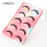 YSDO 5 Pairs Lashes Natural Long Faux 3D Mink Eyelashes Wispy Soft Mink Lashes Extension Faux Cils Makeup Fake Eyelash Maquiagem