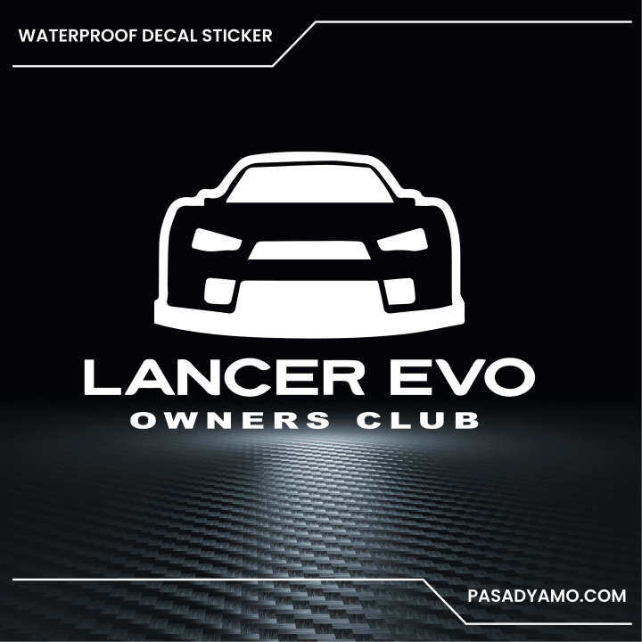 Lancer Evo Owners Club Logo Mitsubishi Decal Sticker for Cars 7 x 4.25 ...