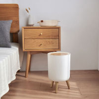 7L Nordic High Foot Trash Can Press Lid Garbage Container Garbage Bin Bedroom Toilet Office Kitchen Dustbin Desktop Trash Can