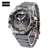 Velashop นาฬิกาข้อมือคาสิโอ Casio Edifice Bluetooth Connect Analog-Digital Gray Dial Stainless Steel Mens Watch รุ่น ECB-10DC-1BDF, ECB-10DC-1B, ECB-10DC