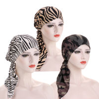 New Fashion Womens 3-Piece Stretch Turbans Print Design Beach Head Scarf not Pre-Tied Bonnet Cap Headwrap Hair Scarves Accessories