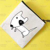 Bull Terrier Group Logo anjing peliharaan lucu dompet koin kartun lucu wanita Mini kanvas seni casing kunci lucu dompet koin dompet siswa