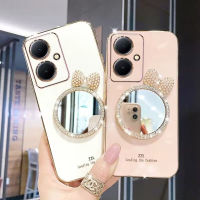 2023ใหม่เคสโทรศัพท์สำหรับ VIVO Y27 Y78 Y02T 4G 5G เคสมือถือสีสันสดใสสไตล์เด็กผู้หญิงพร้อมแฟลชคันเจาะแฟชั่นเคสกระจกแต่งหน้ากรอบหลังป้องกัน