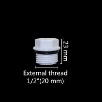 ปลั๊กท้ายเกลียวตัวผู้ขนาด1/2นิ้วนิ้ว3/4นิ้ว1 "พร้อมแหวนซีลฝาปิดเกลียวด้านนอกพลาสติกอุปกรณ์ต่อท่อประปา1ชิ้น