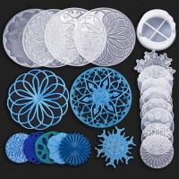 DIY Mandala Epoxy Resin Silicone Mould Round Coaster Hollow Out Flower Tray Cup Mat Casting Mold DIY Handmake Crafts Home Decor